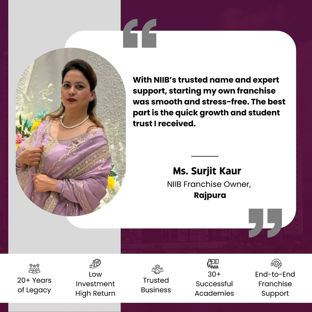 NIIB Franchise Partner Testimonial