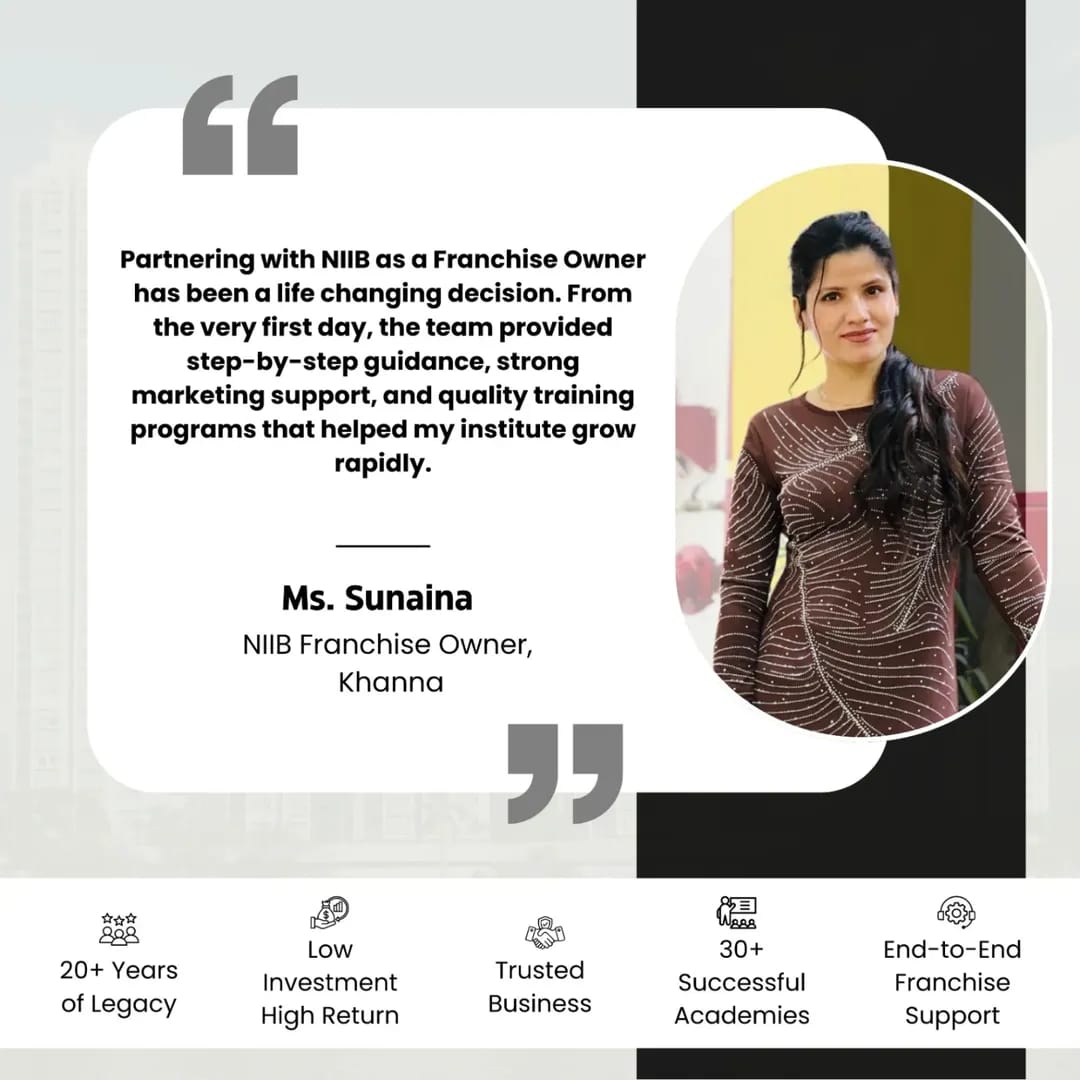 NIIB Franchise Partner Testimonial