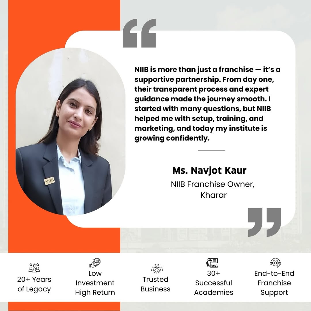 NIIB Franchise Partner Testimonial